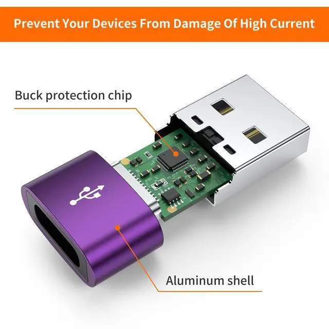 Alt view image 5 of 6 - JXMOX USB to USB C Adapter 4-Pack,USB C Female to A Male Charger Type C Converter for Apple Watch Ultra iWatch 7 8 SE,iPhone 16 15 14 13 12 11 Plus Pro Max,AirPods,iPad Air,Samsung Galaxy S23 S22 S21