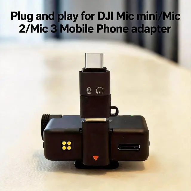 Alt view image 2 of 5 - ZEXIBATH for DJI Mic Mini/Mic 2/Mic 3 Mobile Phone Adapters for Phone 14 13 12 11 8 Smartphone/PC/Mac Type c Connector Accessories Wireless Microphone Receiver (2 Pack)