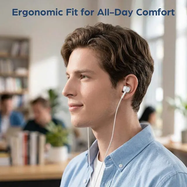 Alt view image 2 of 7 - 2Packs Wired Earbuds Headphones with Microphone,3.5mm in-Ear Headphones with Stereo Sound, Noise Lsolating for Phone Calls, Gaming, Laptop, Computer, Tablet