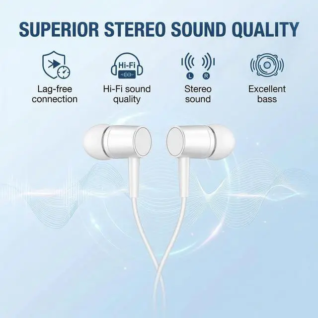Alt view image 3 of 7 - 2Packs Wired Earbuds Headphones with Microphone,3.5mm in-Ear Headphones with Stereo Sound, Noise Lsolating for Phone Calls, Gaming, Laptop, Computer, Tablet