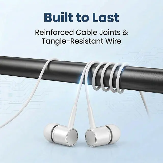 Alt view image 5 of 7 - 2Packs Wired Earbuds Headphones with Microphone,3.5mm in-Ear Headphones with Stereo Sound, Noise Lsolating for Phone Calls, Gaming, Laptop, Computer, Tablet