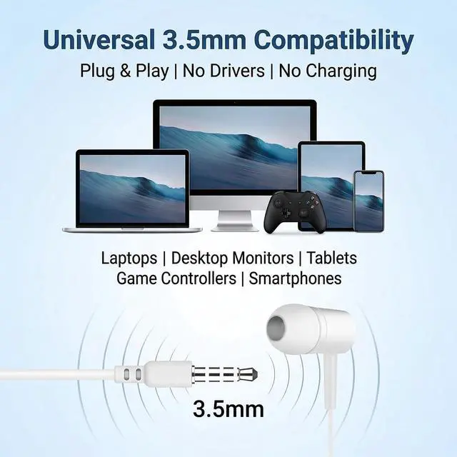 Alt view image 6 of 7 - 2Packs Wired Earbuds Headphones with Microphone,3.5mm in-Ear Headphones with Stereo Sound, Noise Lsolating for Phone Calls, Gaming, Laptop, Computer, Tablet