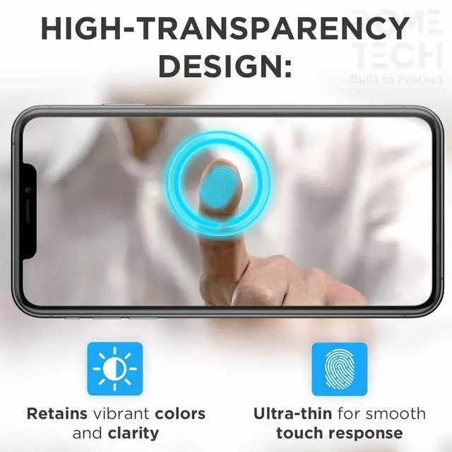 Alt view image 4 of 6 - Rome Tech 3-Pack Tempered Glass Screen Protector for iPhone 11 (iPhone 11 Pro Max)