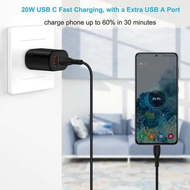 Alt view image 2 of 7 - Fast Phone Charger for Samsung Galaxy Z Flip 8 7 FE 6 5 4 3, Z Fold 8 A01 | Ultra 7 6 5 4 2 5G, Z Trifold, Tri Fold, Fast Charging Block for S25 Edge S25+ S24, Wall Power Adapter with USB C to C Cable