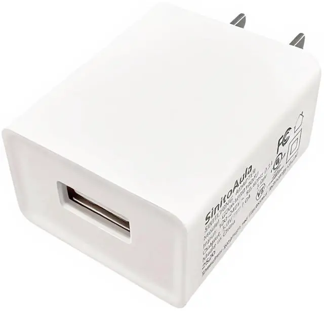 Main image of SinitoAula UL Listed USB Wall Charger Block - 5W (5V1A), 1-Pack, White | Power Adapter for Outlet, Plug for Cell Phones, Tablets, Earphones, Power Banks, Smart Wearables and More Electronic Gadgets