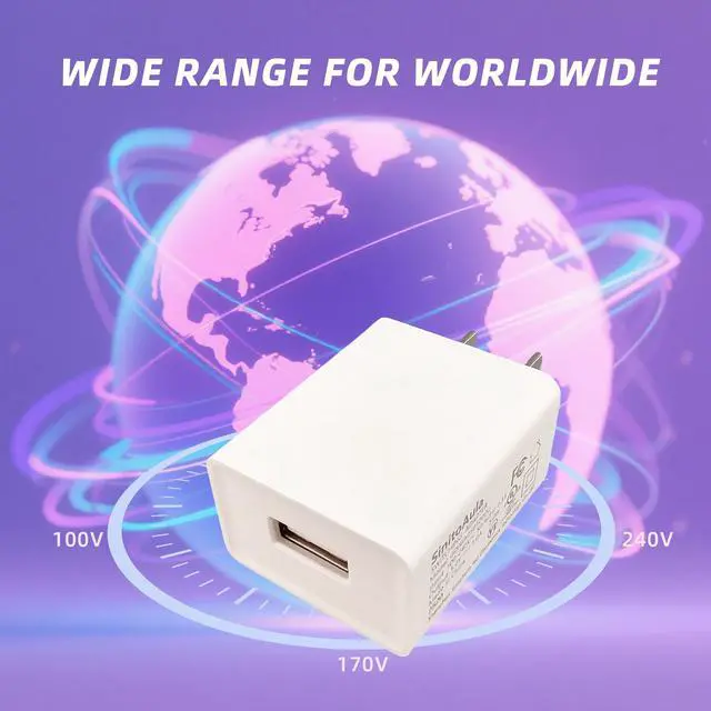 Alt view image 3 of 7 - SinitoAula UL Listed USB Wall Charger Block - 5W (5V1A), 1-Pack, White | Power Adapter for Outlet, Plug for Cell Phones, Tablets, Earphones, Power Banks, Smart Wearables and More Electronic Gadgets