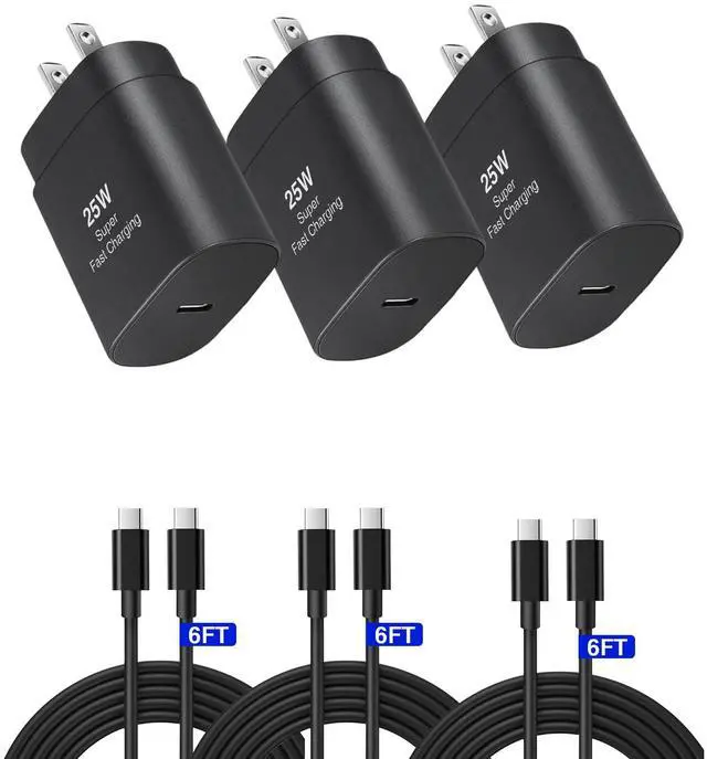 Main image of Type C Charger, 25W Type C Fast Charging Block, with USB C Charger Cable Compatible Galaxy S24/S23/S22/S22 Ultra/ S21/S21 Ultra/S20/ S20 Plus/ S20 Ultra/ S10/ S10e/ S10 Plus
