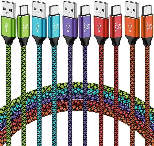 Main image of KREMORV USB to USB C Cable 5-Pack 10FT USB Type C Charging Cord | 10 Feet Extra Long Fast Charging USB C Charger Cord for Samsung Galaxy S10 S9 S8 Note 9 8 10, LG G8 G7 G6 V30 G8 G7