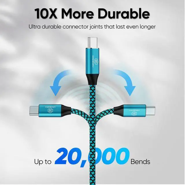 Alt view image 2 of 6 - KREMORV USB to USB C Cable 5-Pack 10FT USB Type C Charging Cord | 10 Feet Extra Long Fast Charging USB C Charger Cord for Samsung Galaxy S10 S9 S8 Note 9 8 10, LG G8 G7 G6 V30 G8 G7