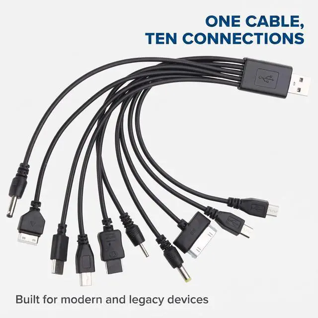 Alt view image 3 of 7 - JJLFresheners 10 in 1 USB Multi Charger USB Cables for Mobile Phones Charging Cord 20CM/7.87in Universal to Multi Plug Cell Phone Charger Cable for Smartphone Charger Cable 7.87in Accessories