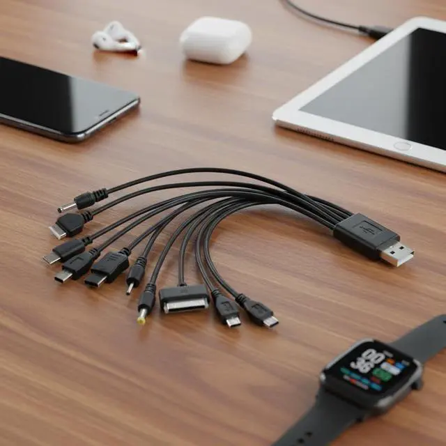 Alt view image 5 of 7 - Czhotg 10 in 1 USB Multi Charger USB Cables Universal Charger, for Mobile Phones Cord 20CM/7.87in Universal, for All Devices Cable for Smartphone, Automobile