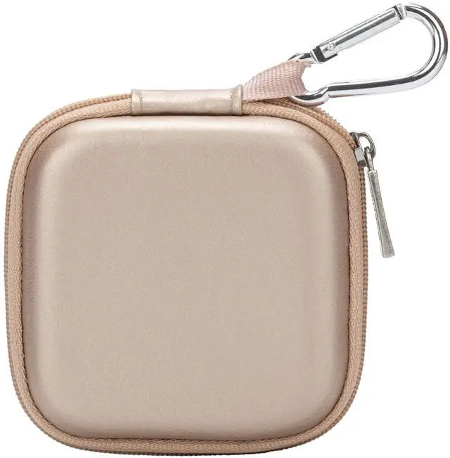 Main image of Ginsco Mini-Portable Hard Shell Square Earbuds Case for Apple EarPods/Samsung Galaxy Wired/Wireless Earbuds, Cell Phone Accessories Organizer with Carabiner for Earphones