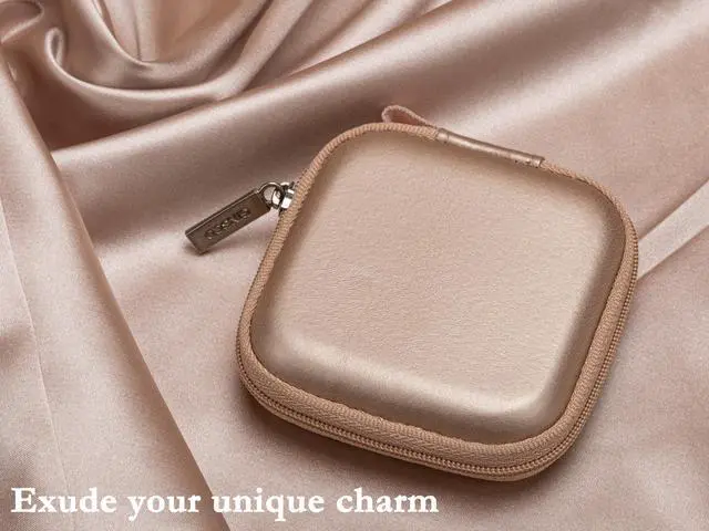 Alt view image 2 of 7 - Ginsco Mini-Portable Hard Shell Square Earbuds Case for Apple EarPods/Samsung Galaxy Wired/Wireless Earbuds, Cell Phone Accessories Organizer with Carabiner for Earphones