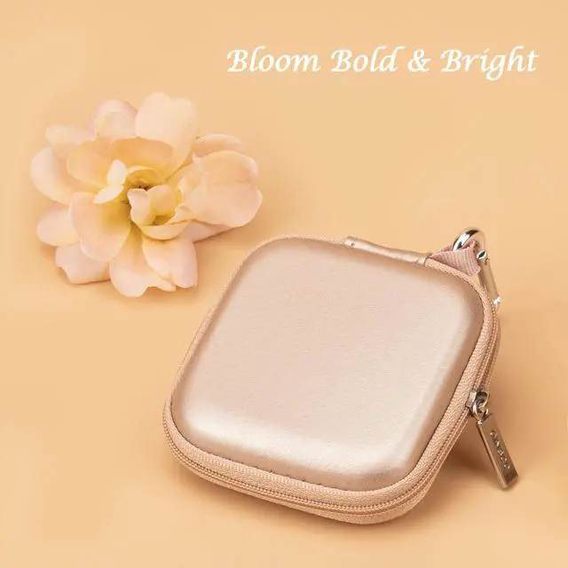 Alt view image 3 of 7 - Ginsco Mini-Portable Hard Shell Square Earbuds Case for Apple EarPods/Samsung Galaxy Wired/Wireless Earbuds, Cell Phone Accessories Organizer with Carabiner for Earphones
