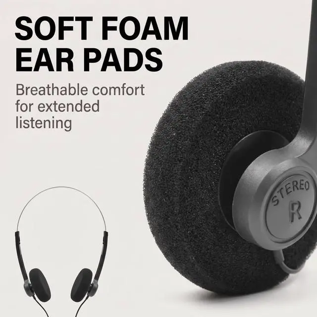Alt view image 4 of 7 - Retro Over-Ear Headphone,Vintage Feelings Underwire Headphones,Retro Lightweight Earphones,Hi-Fi Stereo Earphone Headset,Headphone,for Most Mobile Phones Playback Pevices Headphones (Black)