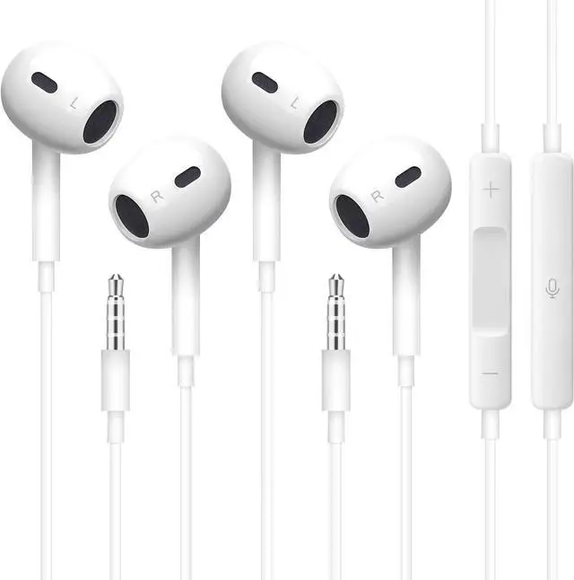 Main image of Sanluba Headphones Earphones Wired with 3.5mm Plug, Wired Ear Buds with Built-in Remote to Control Music, Phone Calls, and Volume, Microphone Compatible with iPhone/Android/Laptop/PC(2 Pack)