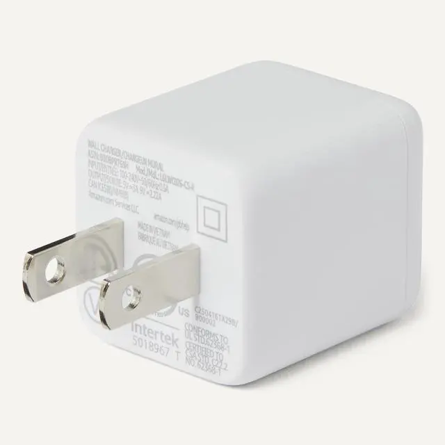 Alt view image 4 of 5 - Amazon Basics 20W Fast Charging USB-C Nano GaN Wall Charger, 1-Port PD 3.1 for iPhone, Samsung, iPad, Tablets, Phones, Travel-Friendly Size, White