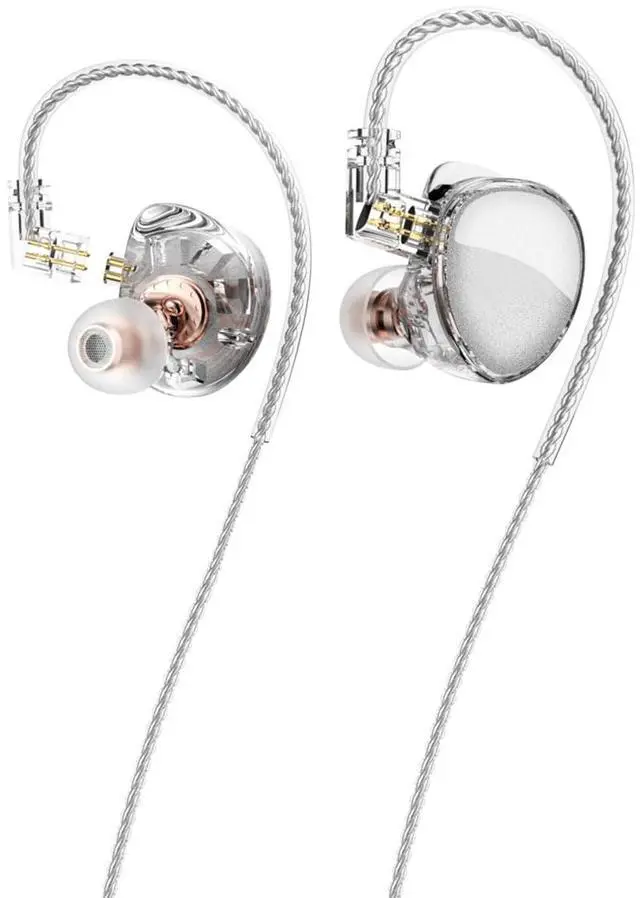 Alt view image 2 of 3 - Phinistec HiFi Earbuds with New 1DD 10mm Dynamic Driver, Bass Sound Wired Earphone with Detachable Cable for Music and Gaming Video (White, no mic)