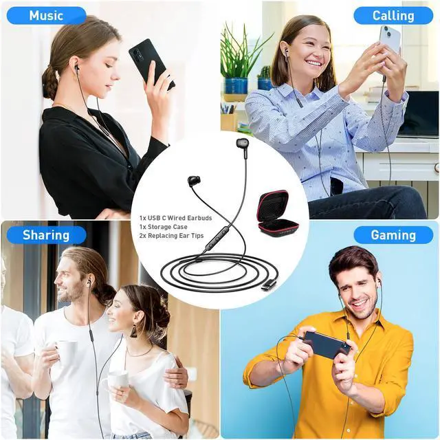 Alt view image 7 of 7 - APETOO USB C Headphones for iPhone 17 16 15 Pro Max, Wired Earbuds with Mic | Volume Control Stereo Type C In-ear Earphones for iPad Pro Galaxy S26 Ultra S25 S24 S23 S22 A17 A16 A55 Pixel 10 9 8