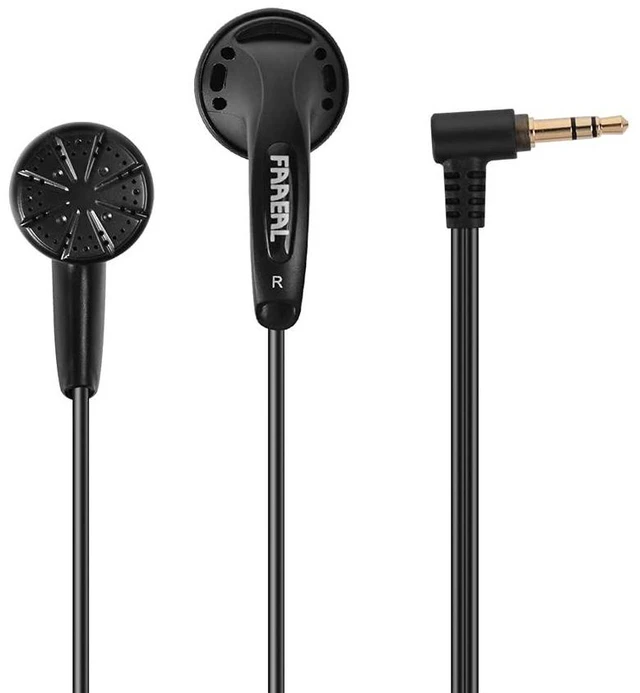 Main image of FAAEAL Iris Ancestor in-Ear Earphones, Super Bass 3.5mm Wired Headphones, Earbuds Without/with HD Microphone, Balanced Sound 32ohm Flat Head Earbuds for Smartphones (Without Mic, Black)