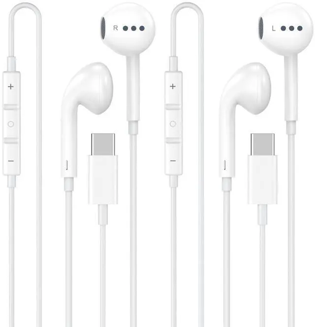 Main image of 2 Pack Apple MFi Certified Wired USB C Headphones USB C for iPhone 17 16 15 | Wired Earbuds/Earphones USB C with Built-in Remote to Control Music/Phone Calls/Volume for iPhone 17 16 15 Pro Max, Galaxy
