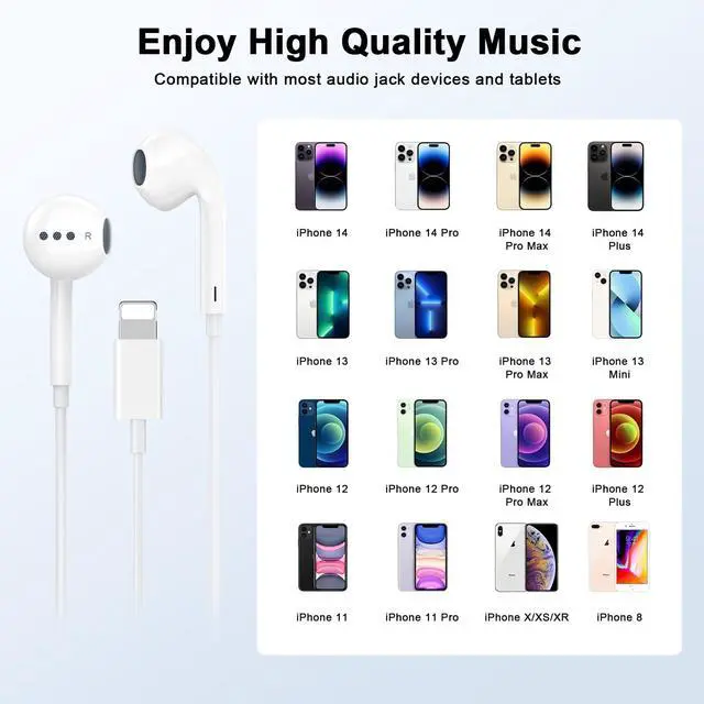 Alt view image 5 of 7 - wamaxlink [Apple MFi Certified iPhone 14 13 12 11 Pro Max Headphones Wired | 2 Pack Wired iPhone Earphones with Built-in Mic & Volume Control In-Ear Earbuds for iPhone 14 13 12 11 Pro Max XS XR X 8