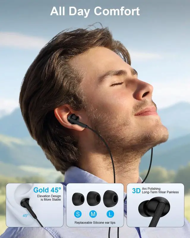 Alt view image 4 of 7 - Wired Earbuds USB-C Headphones for Samsung Buds Galaxy S26 S25 Ultra S24 | A17 A16 A36 A6 Apple Wired iPhone 17e 17 17Pro Air Pods16e 16 Pro Max Plus Ear Buds Type C Earphones Usbc Corded Auriculares