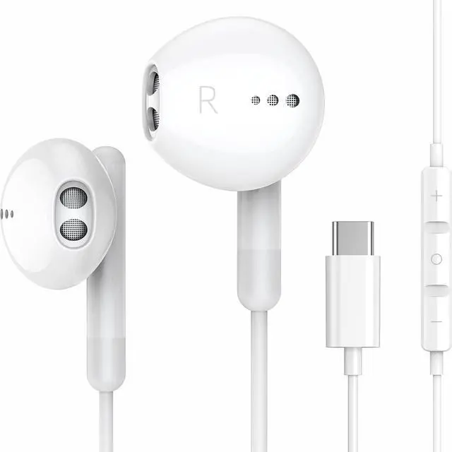 Main image of USB-C Earphones For Moto G Stylus 2026/G Power 2026-23/G Play 2026/Moto G | Motorola G Power/2025, G85/G86/G15, Edge 60/50 Type C Wired Earphones Noise Cancelling Earbuds, Volume Control, Stereo HiFi