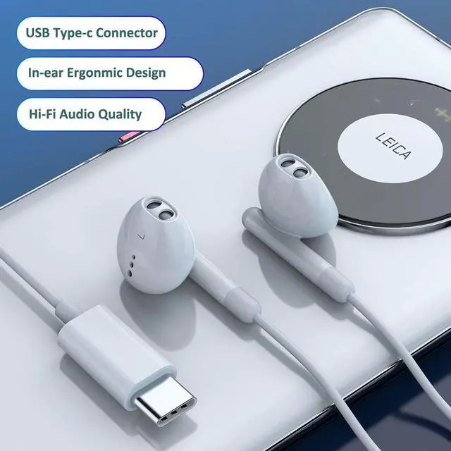 Alt view image 3 of 5 - USB-C Earphones For Moto G Stylus 2026/G Power 2026-23/G Play 2026/Moto G | Motorola G Power/2025, G85/G86/G15, Edge 60/50 Type C Wired Earphones Noise Cancelling Earbuds, Volume Control, Stereo HiFi
