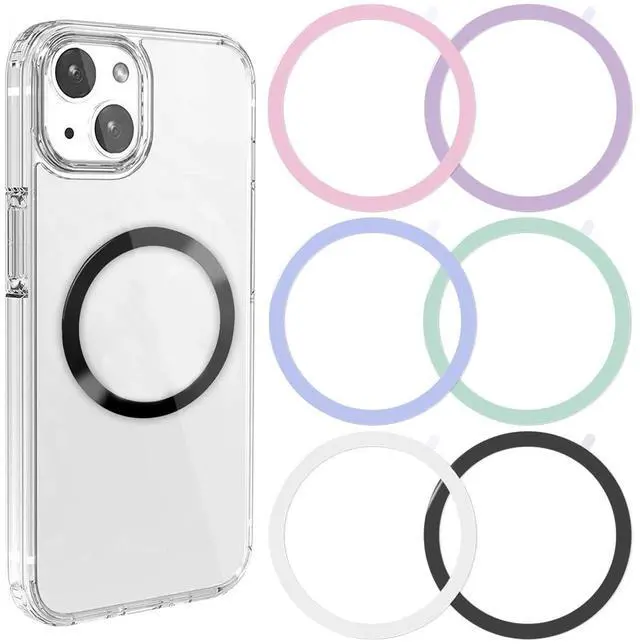 Main image of 6 Colors Universal Metal Rings Compatible with Magsafe Magnetic Wireless Charger, Adapter Ring Sticker for Cell Phone Case Magnet Wireless Charging, Compatible with iPhone 16/15/14/ Samsung Galaxy