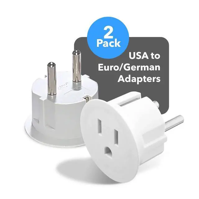 Alt view image 3 of 7 - OREI American USA To European plug adapter Type E/F schuko plug adapter - Use in Germany, France, & more - CE Certified For Mobile, Laptop & Camera Chargers - 2 Pack