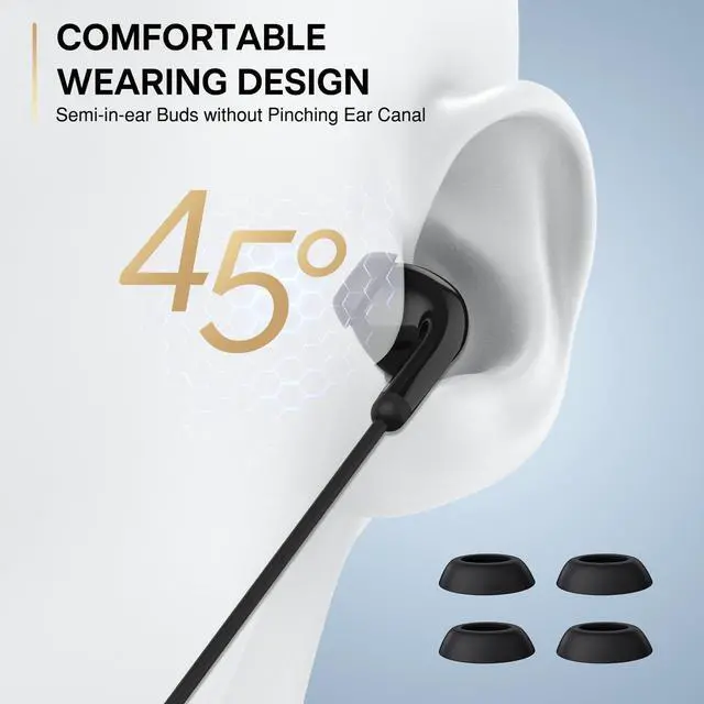 Alt view image 2 of 7 - USB C Headphones with Case for Apple iPhone 17/Android Phones | Tangle Free Corded USBC Plug in Ear Buds Type C Earphones for iPhone 17e 16 16e 15 for Samsung/Galaxy S26 S25/Pixel 11 10 9 8