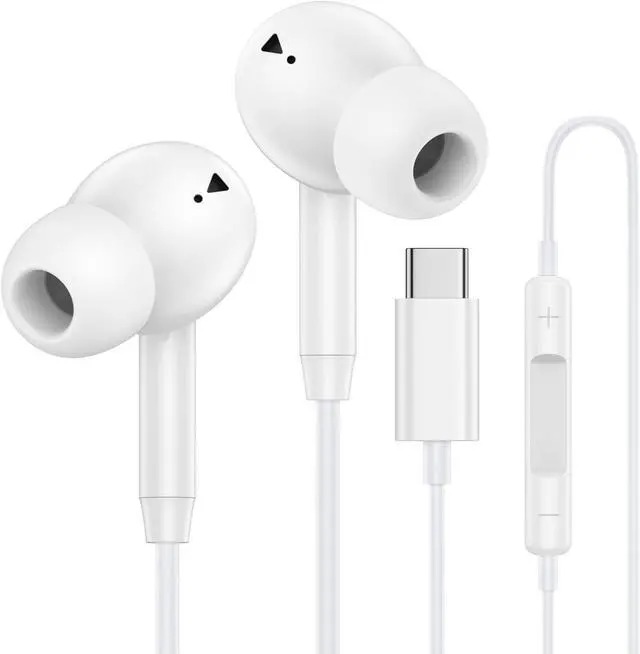 Main image of USB C Wired Earbuds,USB C Headphones Wired with Microphone for iPhone 17/16/15 Pro Max Plus, Type C in-Ear Earphones, HiFi Stereo, No Latency, Comfortable for All-Day Use, for Android
