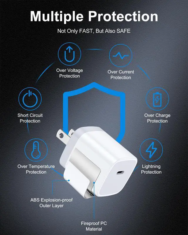 Alt view image 4 of 7 - Galaxy S26 USB C Fast Charger Block, 2Pack 20W PD3.0 Charging Cube | 5V 3A USBC Power Adapter AILKIN Fast Wall Plug for Samsung Galaxy A17 A16 5G, iPhone 17 17e 16 15 Pro Max, Google Pixel 10Pro