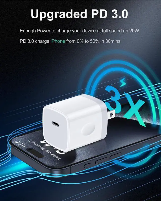 Alt view image 2 of 7 - Galaxy S26 USB C Fast Charger Block, 2Pack 20W PD3.0 Charging Cube | 5V 3A USBC Power Adapter AILKIN Fast Wall Plug for Samsung Galaxy A17 A16 5G, iPhone 17 17e 16 15 Pro Max, Google Pixel 10Pro