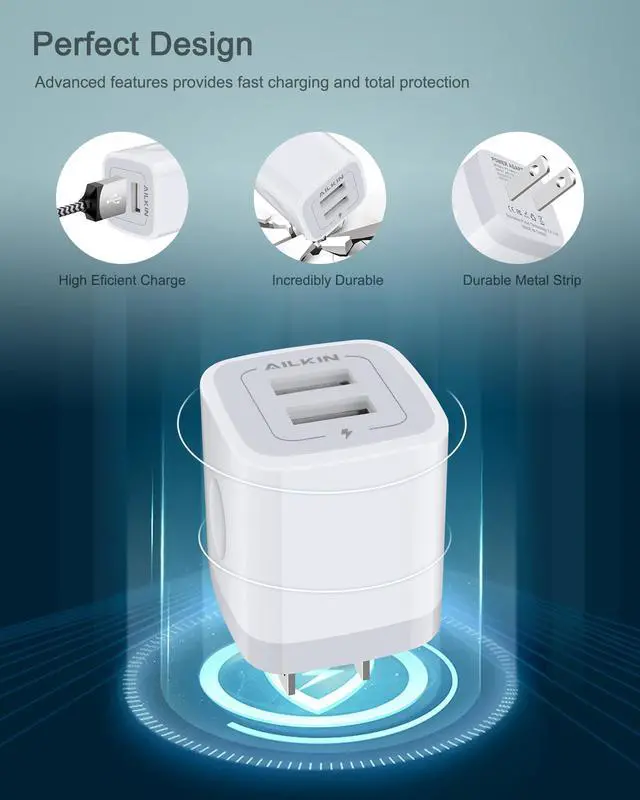 Alt view image 3 of 7 - iPhone 17e 16e Wall Charger & USB-C Cable, Fast Charging Power Adapter USBC | USBC Charger Cord for iPhone 17 16 16Pro 15 Pro Max Plus, Android Charger USBC Galaxy A17 A16 S25 FE S26