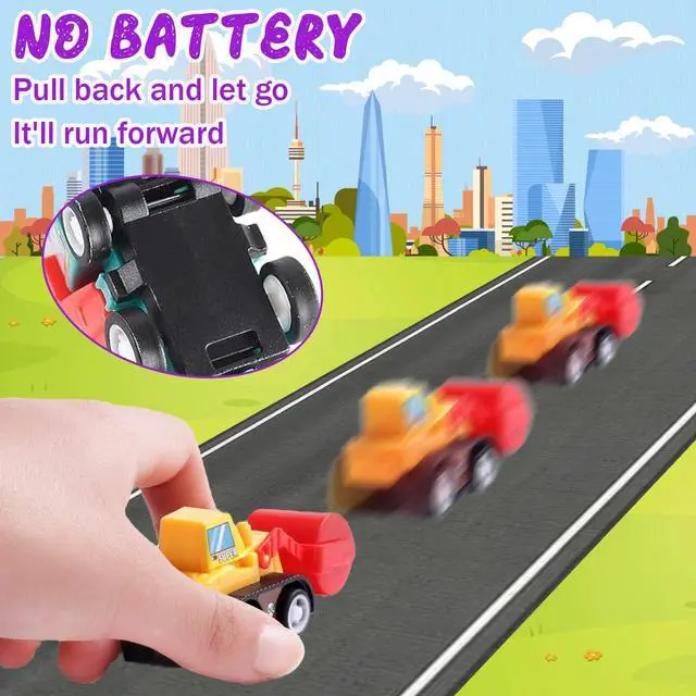 Alt view image 4 of 7 - Car Toys for Ages 3-5 Kids, 12pcs Pull Back Cars Truck Vehicles Set for Boys Girls, Mini Assorted Construction Vehicle Toy Party Favors, Potty Training Reward for Kids