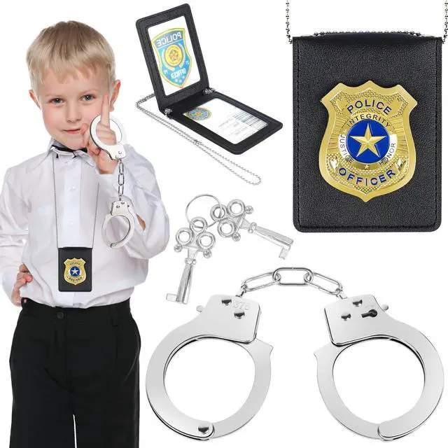 Main image of IVENRXIU Police Toys with Police Badge and Metal Handcuff for Kids Ages 3-8 | Kids Policeman Pretend Play Toys, Detective Cop Spy FBI Agent Cosplay Accessories,Halloween Christmas Party Birthday Gifts