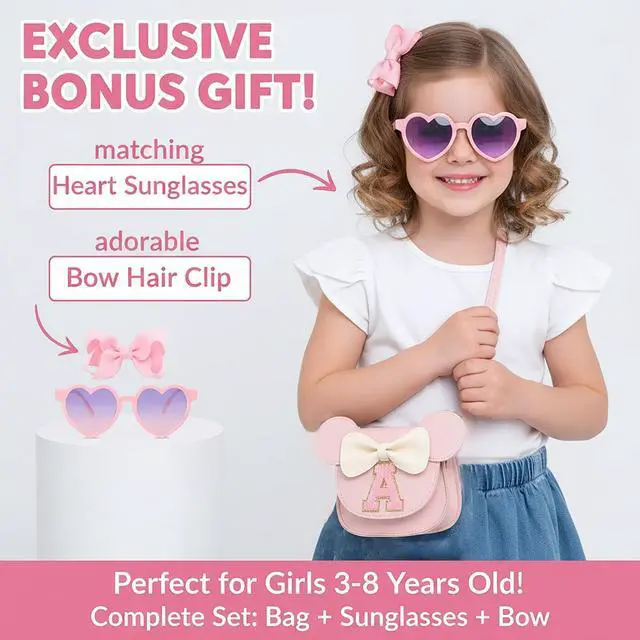 Alt view image 2 of 7 - PRLINJSK Toddler Purse Birthday Gift for Girls Kids | Little Girl Purse Wallet | Crossbody Bag Gifts Set Christmas Basket Stuffers for 3 4 5 6 7 8 Year Old Girls
