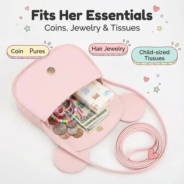 Alt view image 5 of 7 - PRLINJSK Toddler Purse Birthday Gift for Girls Kids | Little Girl Purse Wallet | Crossbody Bag Gifts Set Christmas Basket Stuffers for 3 4 5 6 7 8 Year Old Girls