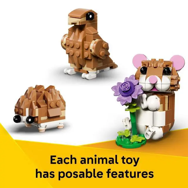 Alt view image 4 of 6 - LEGO Creator 3 in 1 Cute Hamster with a Flower Building Toy for Girls & Boys, Ages 7+ - Kids Build a Hamster, Hedgehog or Eagle Animal Figure - Gift Idea for Birthdays - 31376
