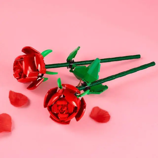 Alt view image 3 of 6 - LEGO Roses - Building Toy for Kids, Girls & Boys, Ages 8+ - Artificial, Fake Roses for Home Decor & Display - Gift Idea for Plant & Flower Lovers - 40460