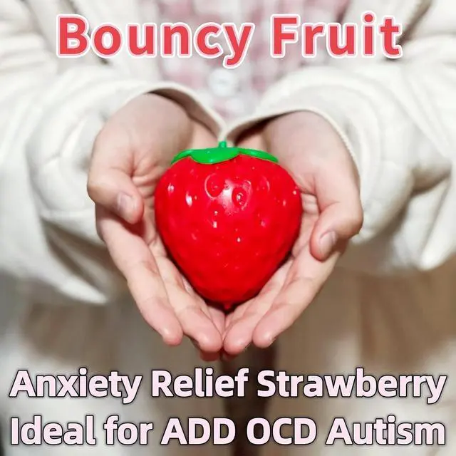 Alt view image 6 of 7 - Strawberry Squishy, Strawberry Squishy Sensory Fidget Giant Jumbo Big Slow Rising Stress Ball Squeeze Toy Fruit Realistic for Relief, Adults Kids Gifts Party Favor (1pcs)