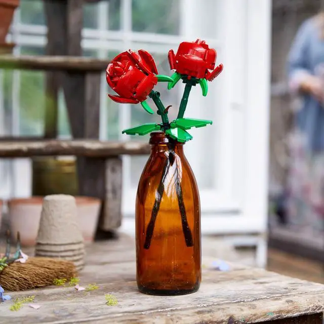 Alt view image 5 of 6 - LEGO Roses - Building Toy for Kids, Girls & Boys, Ages 8+ - Artificial, Fake Roses for Home Decor & Display - Gift Idea for Plant & Flower Lovers - 40460