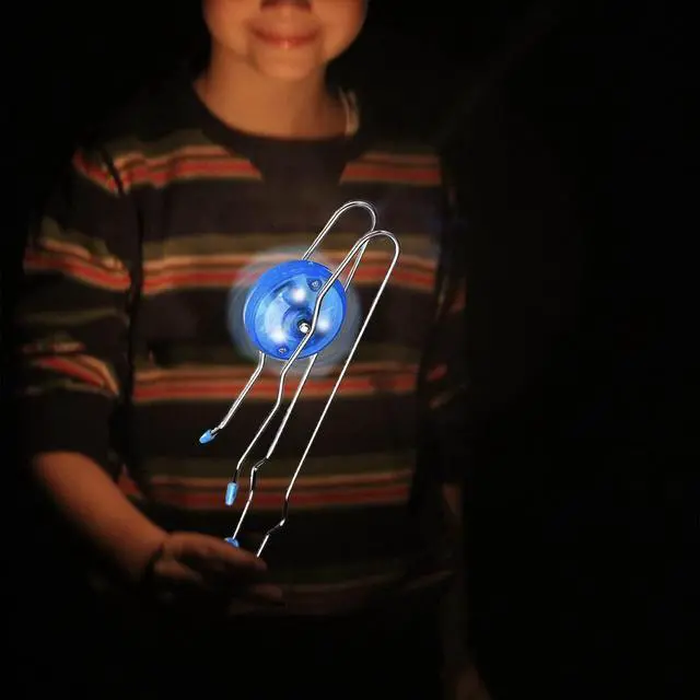 Alt view image 5 of 7 - Jishi Retro Magic Rail Twirler 3Pcs Light Up Glow Magnetic Gyro Wheel, Kids Classic Vintage Trick Yoyo Sensory Fidget Toys, Cool Unique Nostalgia Gifts Fun Stocking Stuffers for 3+ Year Old Boys Girls