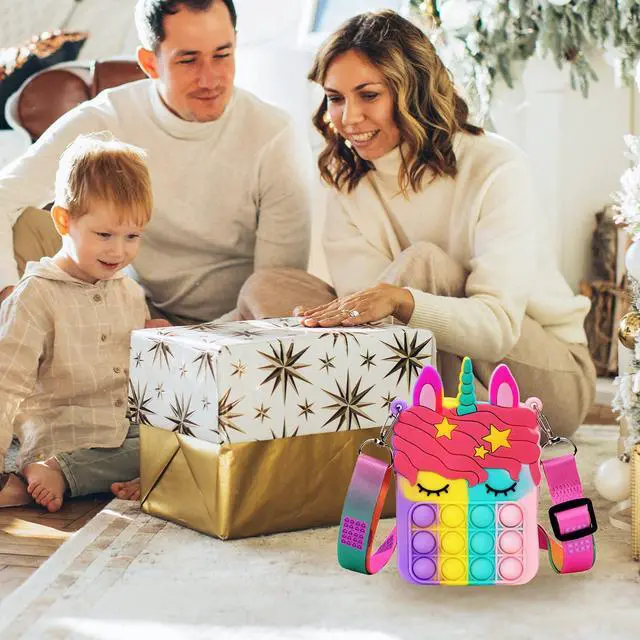 Alt view image 4 of 7 - Civan Small Pop Purse,Unicorn Pop Purse for Girl Boy and Women Pop Bag with Unicorn Pop Toy,Shoulder Bag Fidget Toys Pop Fidget Backpack Toy for ADHD Anxiety School Backpack Silicone Bag Pop for Girls