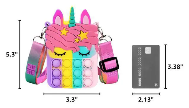 Alt view image 3 of 7 - Civan Small Pop Purse,Unicorn Pop Purse for Girl Boy and Women Pop Bag with Unicorn Pop Toy,Shoulder Bag Fidget Toys Pop Fidget Backpack Toy for ADHD Anxiety School Backpack Silicone Bag Pop for Girls