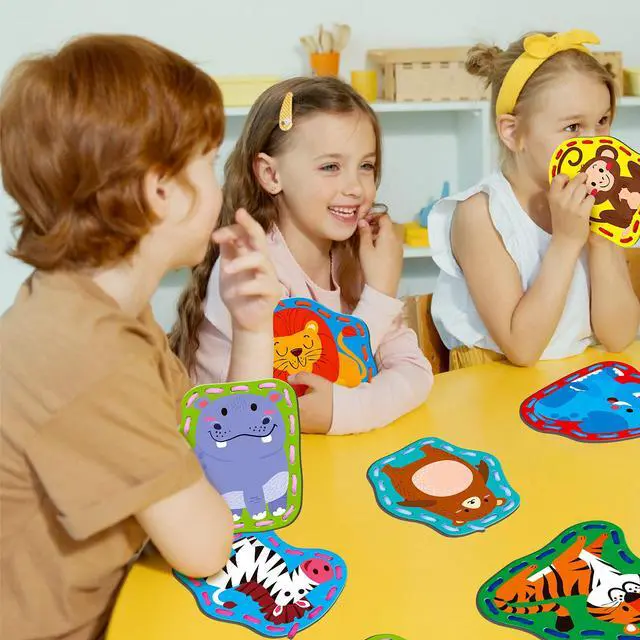 Alt view image 6 of 7 - SpriteGru 9 Pieces Kids Lacing Cards, Double Sided Sewing Cards in 9 Wild Animals with 9 Colorful Laces, Imagination Development Lacing Toys Games for Children Educational and Learning Activity