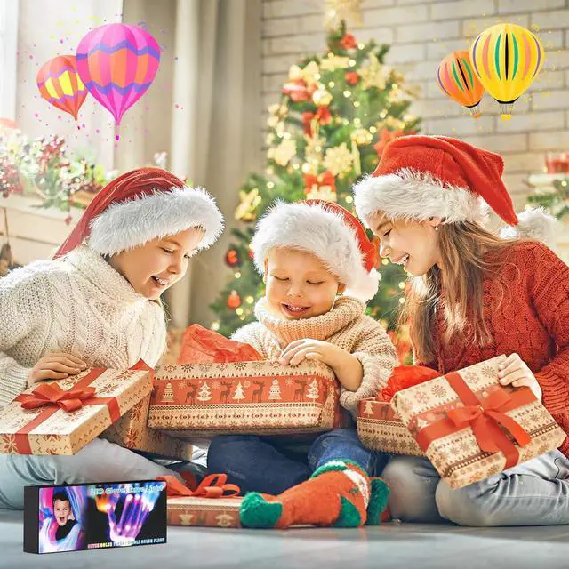 Alt view image 6 of 7 - Leafunee Cool Toys LED Gloves,Boy Age 8-10 Years Old with 6 Flash Mode, Stocking Stuffers for Halloween Christmas Birthday Parties, Fun Gift 3 4 5 7 8 9 10 11 12 Year Girls Boys(1 Pair), White