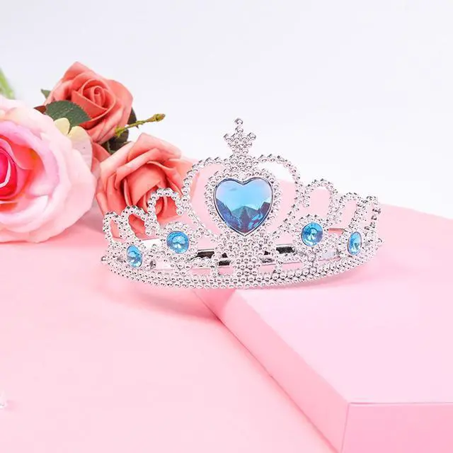 Alt view image 7 of 7 - AHLPO 4Pcs Princess Dress Up Accessories, Elsa Dress Up Party Accessories Set for Princess Costume Elsa Tiara Crown Wand Gloves Earring, Gift for Kids Girls Christmas Party Halloween Cosplay